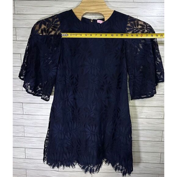 Lilly Pulitzer Women's Jackelin Romper Dress True Navy Fern Gallery Lace Size 8 - Picture 11 of 11